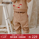Milkbarn春季兒童衛衣 1-6歲男寶寶打底衫女童長(cháng)袖上衣中小童童裝 棕紅色 (褲子) 100 cm