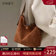viney輕奢水桶包包女包品牌斜挎包高檔生日三八38女神節禮物老婆 【棕色】3.8節送媽媽實(shí)用大容量單肩包 時(shí)尚絨面復古百搭休閑通勤大包
