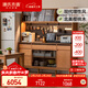 源氏木語(yǔ)實(shí)木餐邊柜巖板柜收納柜櫻桃木儲物柜 1.5米餐邊柜+上架+導軌