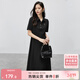 尚都比拉休閑連衣裙女垂感氣質(zhì)通勤小個(gè)子POLO裙短袖夏天a字裙 雅黑色 XL