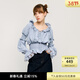 moussy&sly新品甜美淑女風(fēng)喇叭袖蕾絲花邊襯衫女038HAZ30-0281 淺紫色101 均碼 00020/F