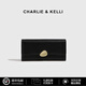CHARLIE&KELLI品牌 CK輕奢錢(qián)包女款2026新款零錢(qián)包長(cháng)款簡(jiǎn)約多卡位手拿包女包 黑色【聯(lián)系客服 順豐包郵】