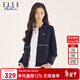 ELLE ACTIVE時(shí)尚棒球領(lǐng)運動(dòng)休閑外套女裝初秋百搭通勤精致防風(fēng)保暖夾克女 藏青色 L