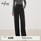 伊芙麗（eifini）蔣欣代言百搭舒適針織面料松緊腰直筒長(cháng)褲冬季新款休閑褲衛褲 深灰 厚絨款 M