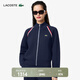 LACOSTE法國鱷魚(yú)女裝25秋冬新款時(shí)尚立領(lǐng)拉鏈針織衫外套|AF0243 J7E/藏青/紅白飾邊 S 36