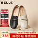 百麗通勤海鷗樂(lè )福鞋女真皮方頭氣質(zhì)單鞋B2593AQ5 米白 36