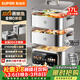 蘇泊爾（SUPOR）0涂層蒸鍋電蒸鍋全鋼猛火2100W家用多功能鍋燉蒸煮一體17L三層大容量不銹鋼蒸籠可預約 ZN26FC888