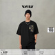 EVISU福神 男士海鷗燙金印花T恤2EAHTM5TS1179LFCT 黑色 M 寬松可選小1個(gè)尺碼