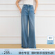 范思藍恩復古水洗高腰直筒牛仔褲女2025春季新款通勤顯瘦褲子1165 牛仔藍 M