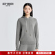 深呼吸DEEP BREATH女裝簡(jiǎn)約百搭連帽套頭衛衣針織衫上衣女A300858 灰 L (4)