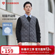 坦博爾羽絨馬甲男短款內穿保暖百搭男士馬夾背心TF236011 輕奢灰 185 