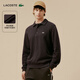 LACOSTE法國鱷魚(yú)男裝25秋冬新款羅紋棉質(zhì)Polo領(lǐng)衛衣|SH5781 SKB/巧克力色 M 4