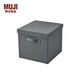 MUJI 再生聚酯纖維 收納箱 KG22CC2A 深灰色 加深型 長(cháng)37*寬35*高32