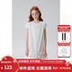 ELLE KIDS燙鉆木耳邊小飛袖A字連衣裙夏季新款女童輕薄透氣圓領(lǐng)休閑長(cháng)裙 本白色 110/120