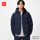 優(yōu)衣庫男裝女裝無(wú)縫羽絨連帽外套夾克羽絨服478279 69 藏青色 L