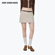ANN ANDELMAN【羅潾同款】官方直營(yíng)高腰a字半身裙女包臀修身配腰帶毛呢短裙子 杏色 XS
