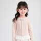ONEDEW國際品牌女童長(cháng)袖T恤拼接圓領(lǐng)秋季新款兒童寶寶童裝甜美洋氣 柔粉色 馬麗莎羊絨 120 cm