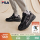 FILA斐樂(lè )官方男女鞋休閑鞋TREK滿(mǎn)天星復古時(shí)尚老爹鞋情侶同款運動(dòng)鞋 男-黑/南極灰-ABD 41
