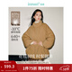 茵曼（INMAN）2025冬季女裝新款設計感A字花苞廓形羽絨服季小立領(lǐng)腰帶棉外套 淺咖色-18448017H1 M 163-167cm/111-120斤