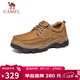 駱駝（CAMEL）磨砂牛皮男士工裝大頭休閑皮鞋 G13A307163 駝色 43 