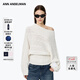 ANN ANDELMAN【周芯竹同款】解構斜肩絞花毛衣寬松慵懶復古針織衫 白色 S