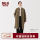 MUJI女式 蓬松棉服絎縫大衣 外套女款女裝棉衣25年冬季 BD10MA5A 深米色 XL (165/92A)