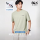 班尼路（Baleno）涼感液氨T恤男士短袖2026夏季寬松圓領(lǐng)半袖冰絲潮牌刺繡上衣薄款 淺豆綠 XL