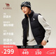 駱駝（CAMEL）羽絨馬甲冬季輕薄羽絨服短款外套男M13CAEC013D 幻影黑   L   