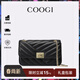 COOGI包包女款輕奢品牌女士斜挎包女單肩包女情人節生日禮物送女友老婆 黑色【柔軟羊皮】