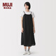 MUJI 女式雙層紗織點(diǎn)狀提花吊帶連衣裙睡裙可外穿女裝連身裙26年春季 黑色 M (160/84A)