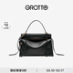GROTTO個(gè)樂(lè )經(jīng)典R66大號高級感復古大容量手提單肩斜挎包通勤禮物 經(jīng)典黑L（古金）