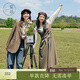 紫涵假兩件連衣裙英倫風(fēng)復古學(xué)院裙子秋季翻領(lǐng)V領(lǐng)中長(cháng)裙 茶色 S