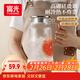 富光玻璃涼水壺耐高溫耐熱防爆玻璃涼水杯冷水壺高硼硅玻璃水壺1800ml