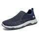 雙星八特休閑鞋男中老年健步鞋防滑軟底一腳蹬鞋子男透氣防臭運動(dòng)鞋男鞋 藍色-防滑升級 （男款） 42