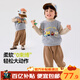 嘟嘟家[三件套]兒童萌趣套裝春季寶寶舒適T恤男童背心女童褲子 灰色 110