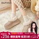 達芙妮雪地靴女毛毛鞋加絨加厚保暖棉鞋厚底學(xué)生女生2026冬季 卡其色 37 (235mm) 標準碼