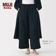 MUJI女式 柔軟紗織 長(cháng)褲 女士睡褲家居褲子 可外穿25年秋季 純棉 黑色 M （160/66A）