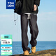 唐獅牛仔褲男2025春季新款基礎抽繩直筒褲寬松潮褲子男 碳黑 M