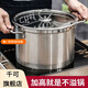千可加厚湯鍋304不銹鋼鍋食品級家用雙耳煮鍋燉鍋蒸鍋電磁爐燃氣通用 湯鍋 18cm 歐式304不銹鋼 直型鍋身更大容量
