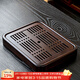 唐豐黑檀木茶盤(pán)家用高端功夫茶具瀝水托盤(pán)長(cháng)方形實(shí)木茶臺小型儲水托盤(pán) 藏茗茶盤(pán)(黑檀木)43*33*5cm