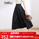 百圖betu女裝夏季新款半身裙新中式國潮改良版提花馬面裙2403T76 黑色 XS