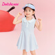 笛莎童裝女童裙子2026年夏季韓版時(shí)尚女童polo連衣裙 清水藍 100