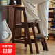 【發(fā)京東快遞】實(shí)木梯凳伸縮梯人字梯三步梯椅凳兩用登高梯置物架 實(shí)木胡桃色三步梯【整裝發(fā)貨】