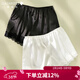 Gainreel歌瑞爾防走光透氣速干打底褲女柔軟親膚內搭舒適蕾絲花邊安全短褲 黑色+白色 2條組合180778A M