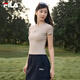 FILA 斐樂官方多彩短袖T恤女2026夏新款修身短款螺紋運動百搭復古上衣