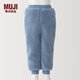 MUJI嬰童 長(cháng)毛抓絨 運動(dòng)輕便褲 兒童褲子童裝男童女童  CC23QA4A 煙熏藍色 90 50A