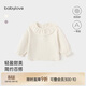 babylove女寶寶上衣秋季純棉花邊領(lǐng)嬰兒長(cháng)袖t恤時(shí)尚洋氣百搭純色春裝