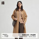 播慵懶風(fēng)中長(cháng)款毛呢外套女休閑系帶大衣DDR4AD5204 O00伽羅 S