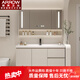箭牌（ARROW）衛生間洗手臺一體式簡(jiǎn)約實(shí)木浴室柜洗臉盆柜組合洗漱臺衛浴洗臉盆 六零三八型號60厘米.送黑四方龍頭 奶油風(fēng).吊柜普通鏡柜.
