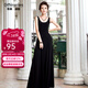 帝弗潤馳 2019新款無(wú)袖打底針織連衣裙 修身拖地長(cháng)裙 春夏純色打底女裙 黑色 S